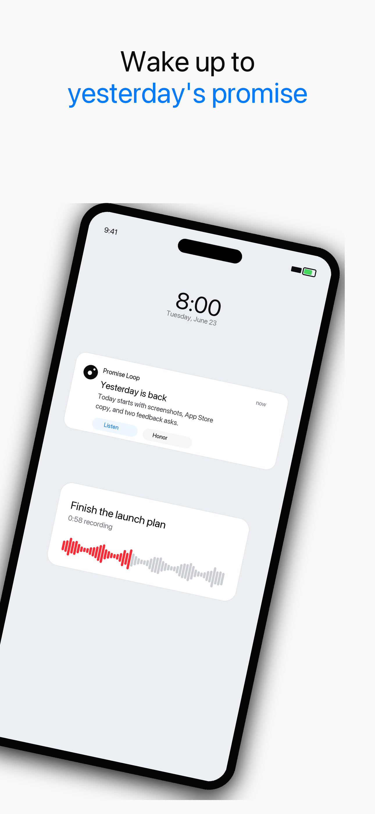 Promise Notes morning promise notification screenshot